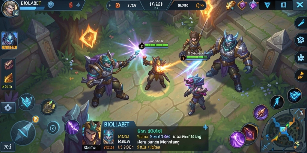 Tampilan menarik dari gameplay seru BIOLABET di arena pertempuran.
