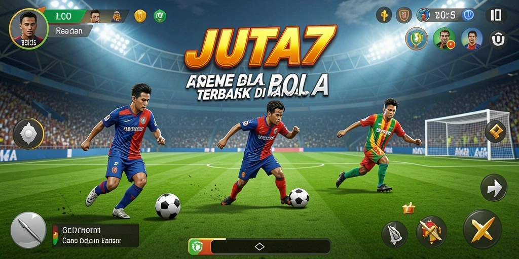 Tampilan menarik dari gameplay JUTA7 yang penuh aksi sepak bola.