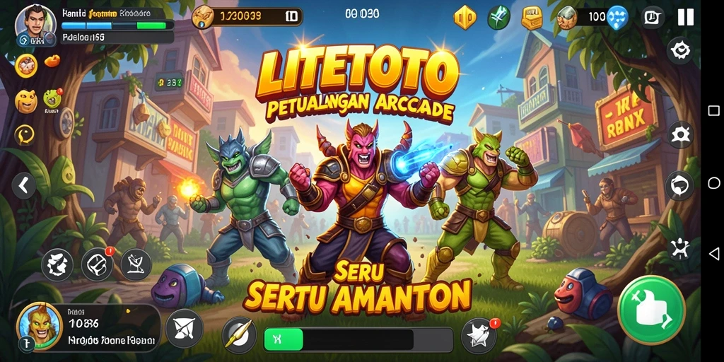 Tangkapan layar utama LITETOTO menampilkan aksi gameplay yang seru.