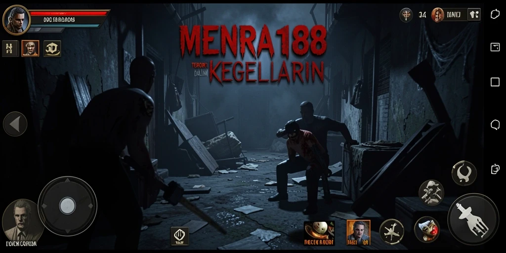 Screenshot MENARA188 yang menampilkan suasana menakutkan dalam gameplay.