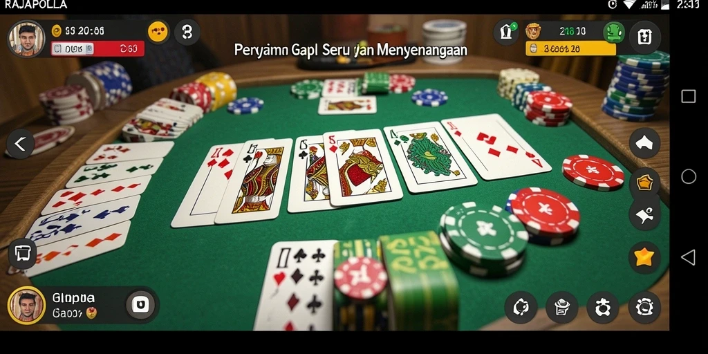 Tampilan gameplay seru RAJAPOLA dalam permainan Gaple.