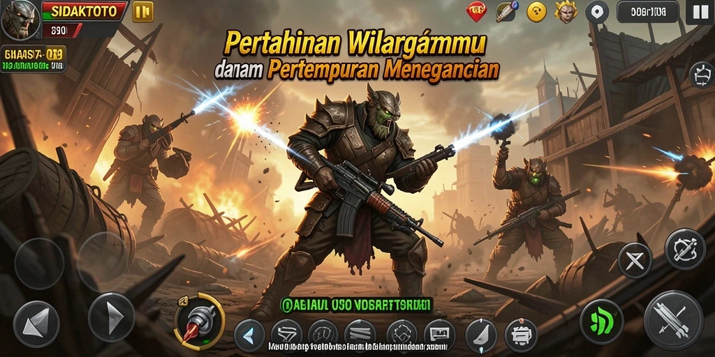 Screenshot dari gameplay seru SIDAKTOTO yang menampilkan pertempuran Tower Defense.