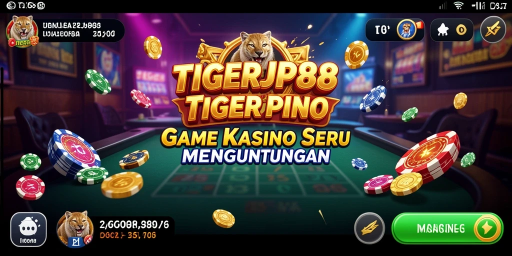 Gameplay seru dari TIGERJP88 yang menghadirkan suasana kasino.