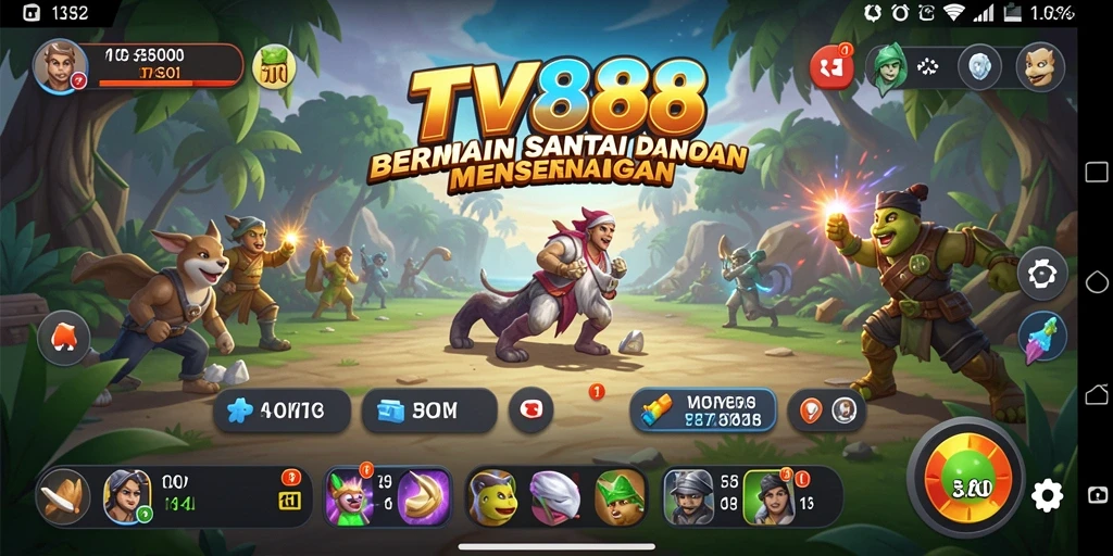Gameplay TV888 yang seru dan menantang.