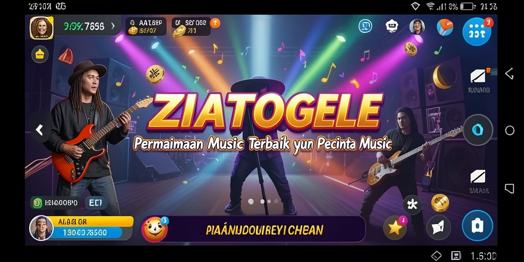 Tampilan gameplay ZIATOGEL yang menarik dan interaktif dalam musik.
